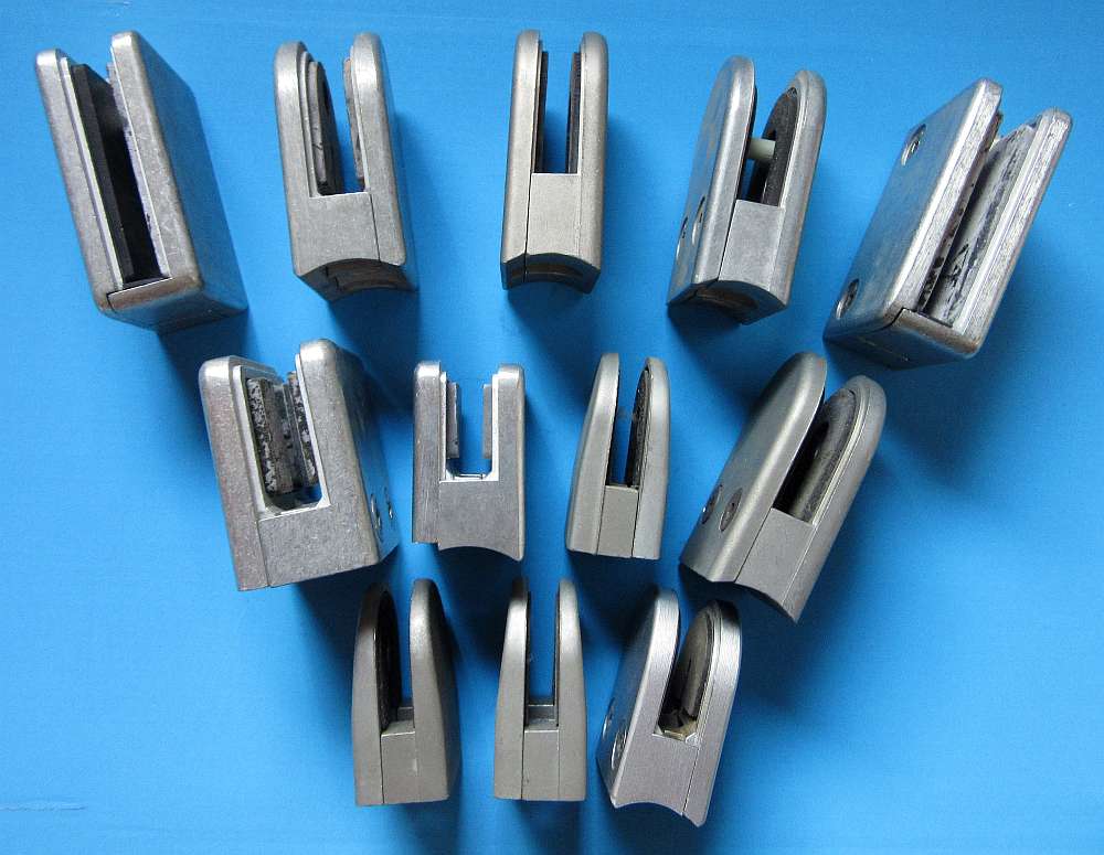 Diverse Glasklemmen Glasplattenträger Glashalter Glasklemmhalter Klemmbefestigung