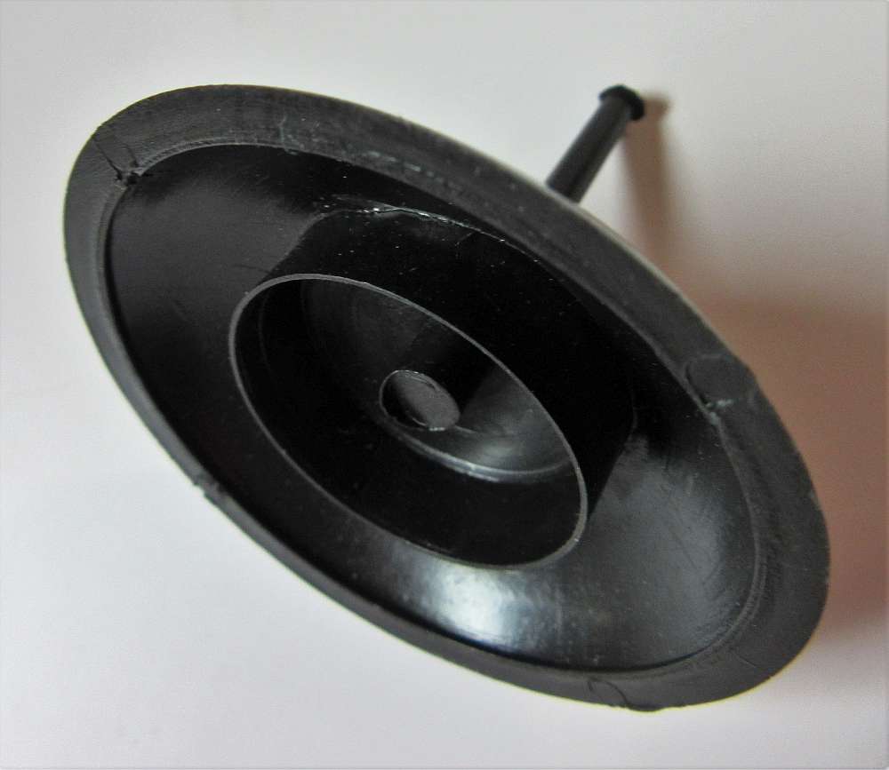 Rosette Abdeckkappe 60mm ohne Loch Kunststoff Schwarz mit Druckstiel