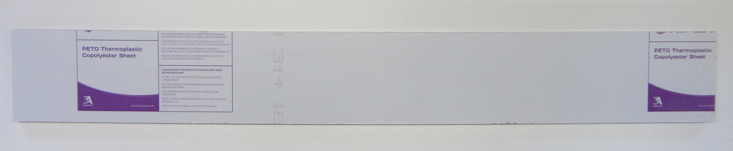 HIPEX® G-PET Platte 15mm Zuschnitt 1015 x 132mm Transparent Vollmaterial Kunststoff