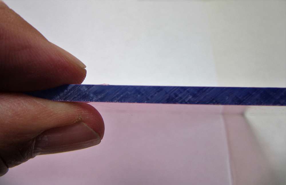 POLYCASA® SAN UVP Platte 5mm Zuschnitt 525 x 103mm Kunststoffglas UV beschichtet