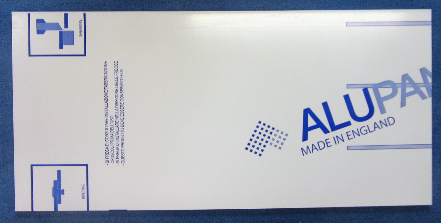 Alu-Verbundplatte 3mm weiß Zuschnitt 420 x 198mm, Deckschicht 0,26mm matt