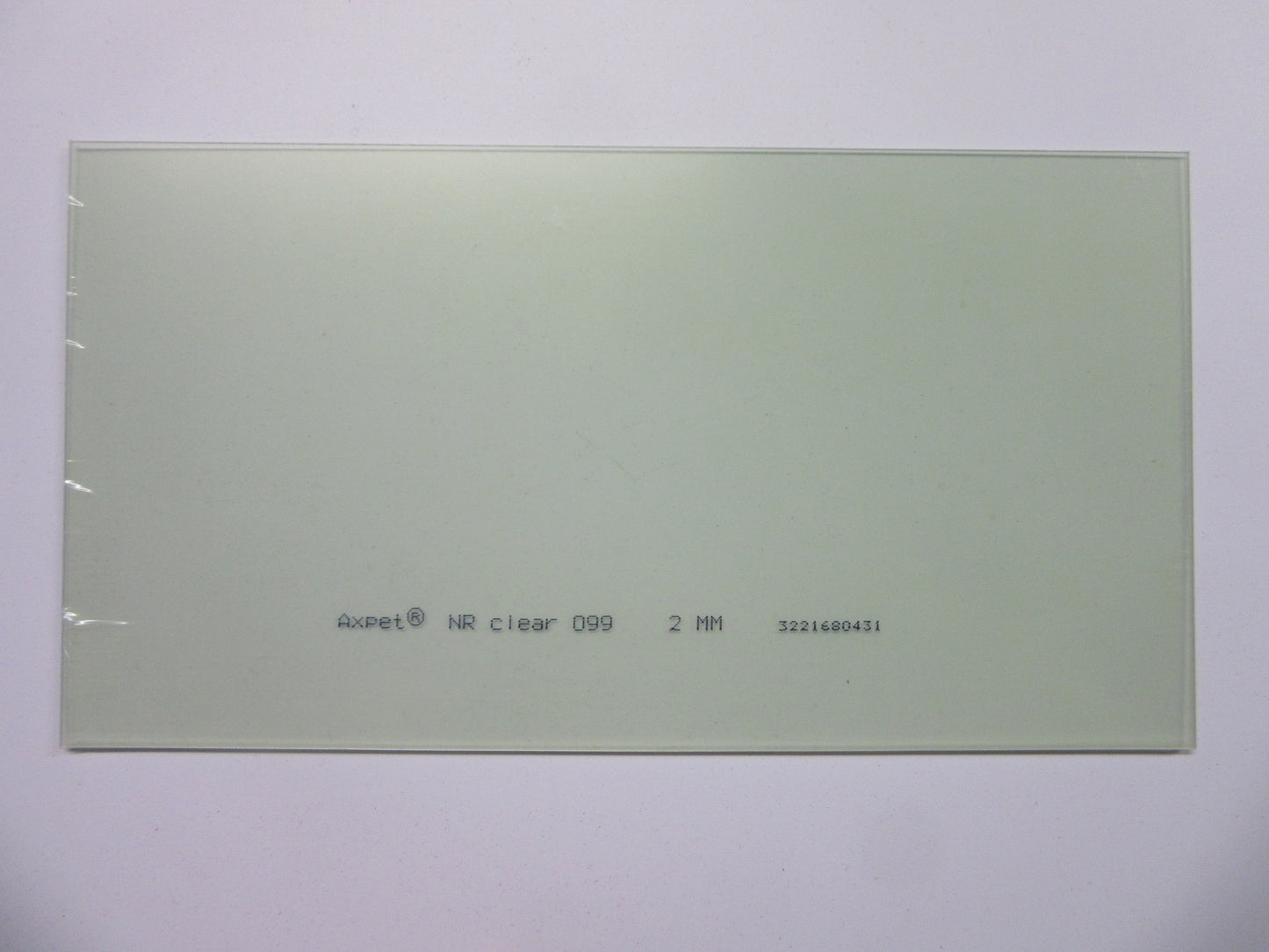 PET-A Platte 2mm Axpet® NR clear 099 Zuschnitt 305 x 163mm Kunststoffplatte
