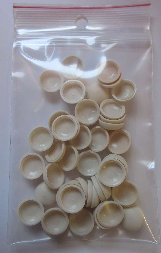 50 x Abdeckkappen Plattkopfkappen für Schrauben 14 x 5mm Beige