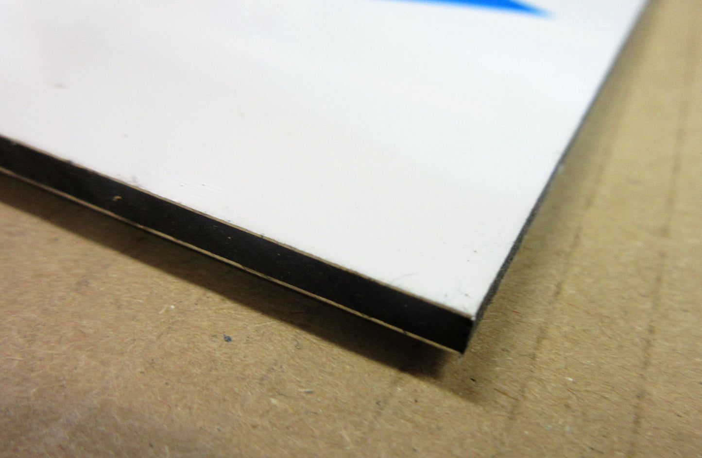Alu-Verbundplatte 3mm weiß Zuschnitt 1007 x 348mm, Deckschicht 0,3mm