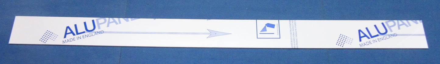 Alu-Verbundplatte 3mm weiß Zuschnitt 975 x 76mm, Deckschicht 0,26mm matt