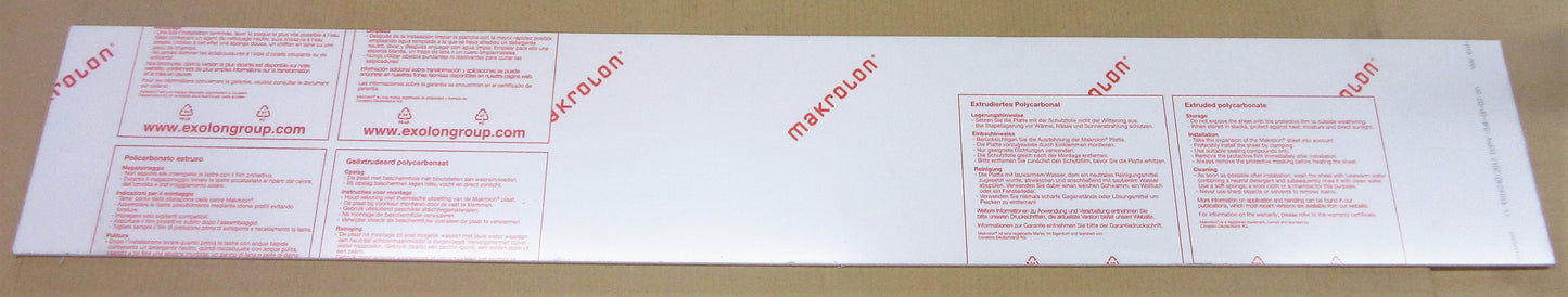 PC Platte 4mm GP 099 klar 1277 x 211mm Polycarbonat Kunststoffglas MAKROLON®