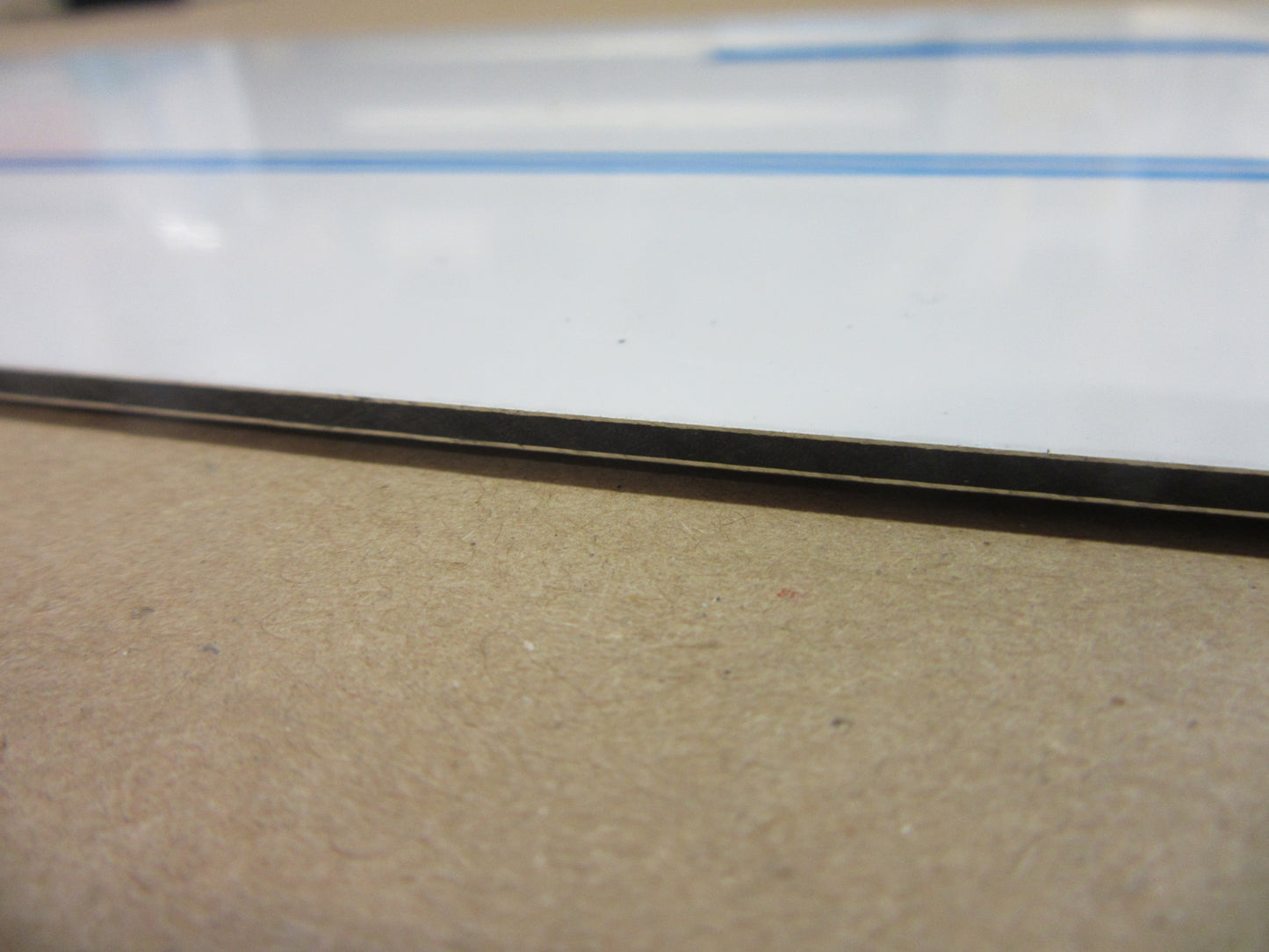 Alu-Verbundplatte 2mm Zuschnitt 1300 x 160mm, Deckschicht 0,25mm in weiß