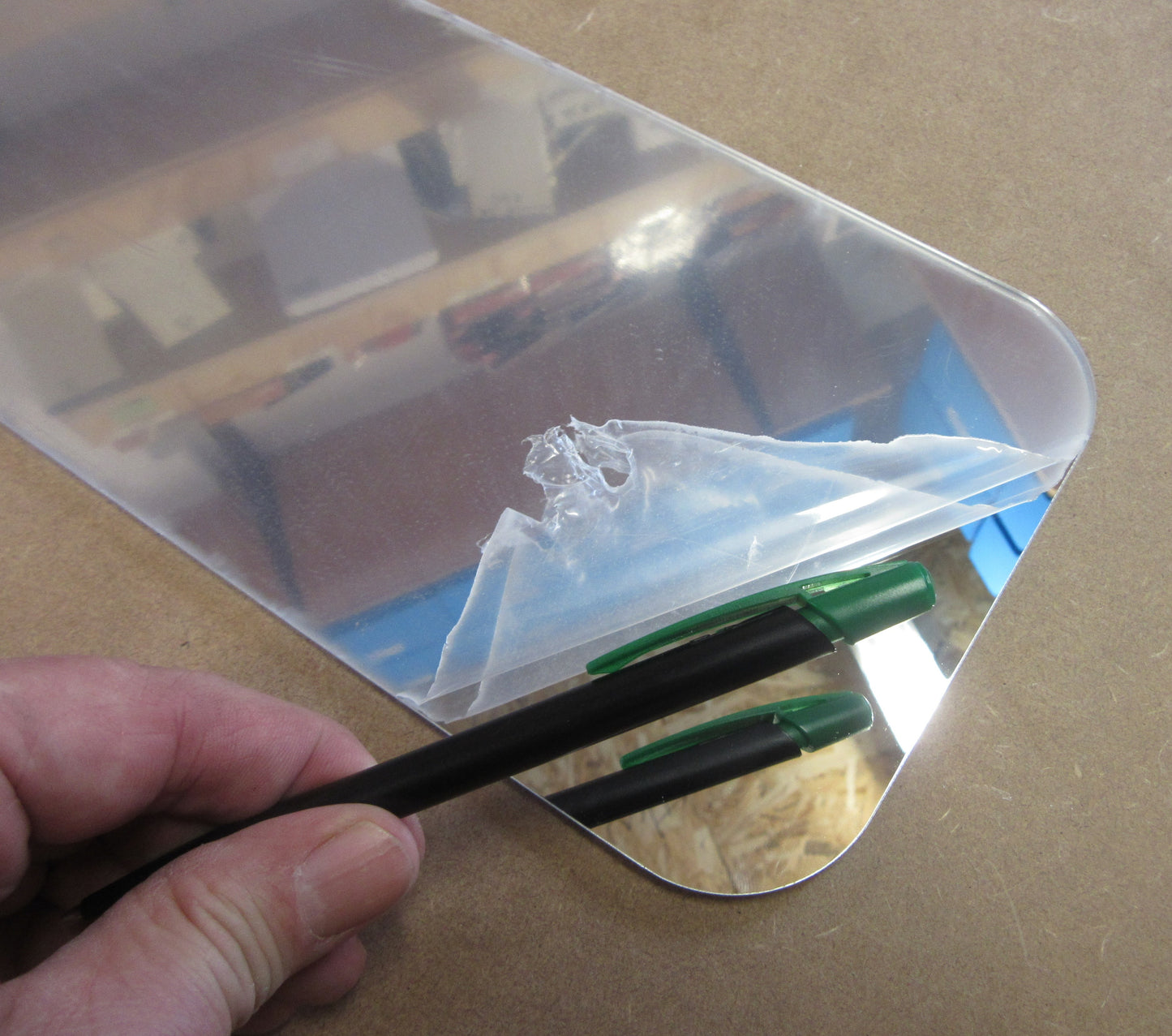 Acryl Spiegel Platte 3mm Zuschnitt 420x150mm leichtes Kunststoffglas Acrylglas