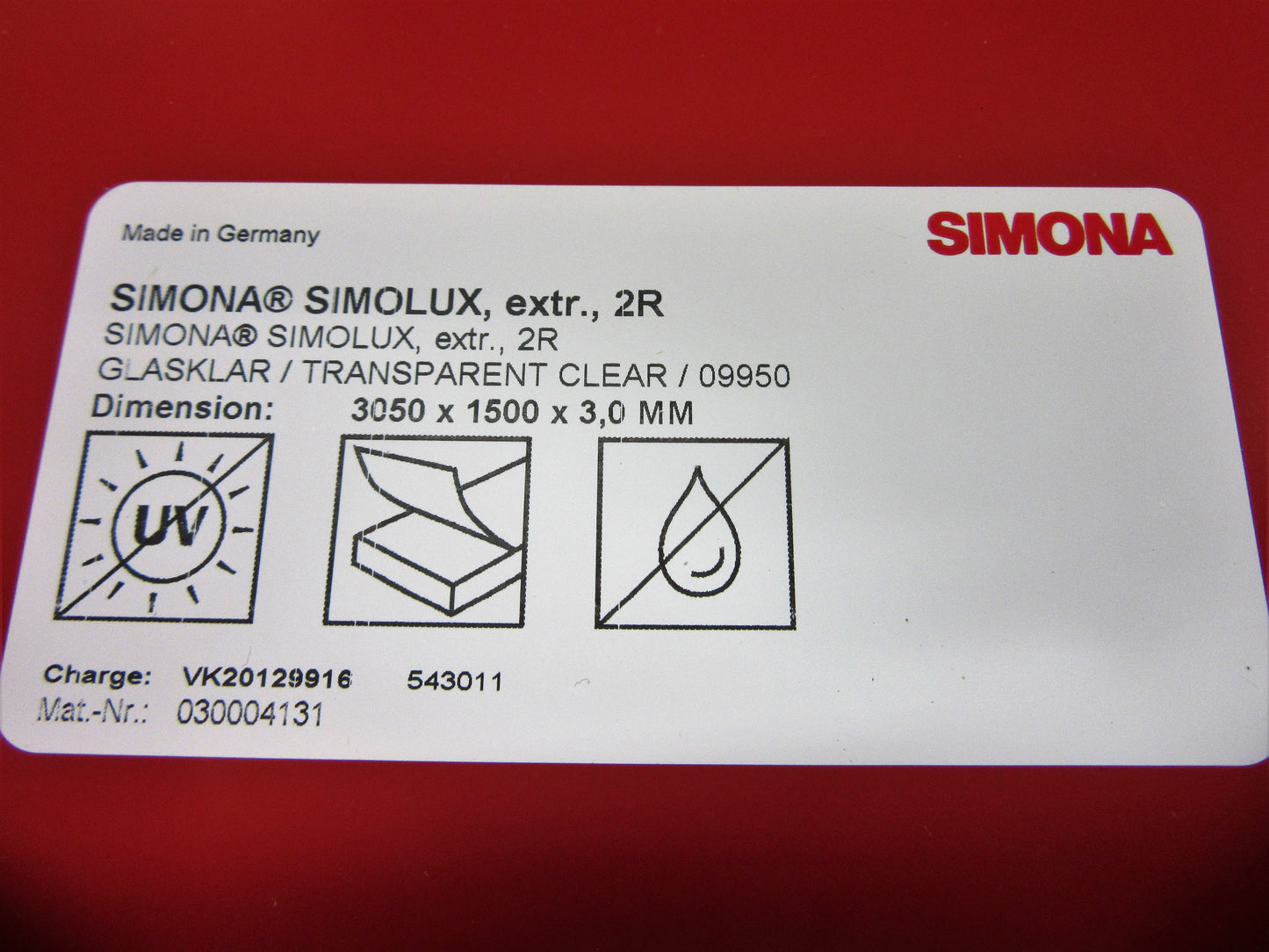 PET-G SIMOLUX Platte 3mm Zuschnitt 700 x 194mm Kunststoffglas transparent