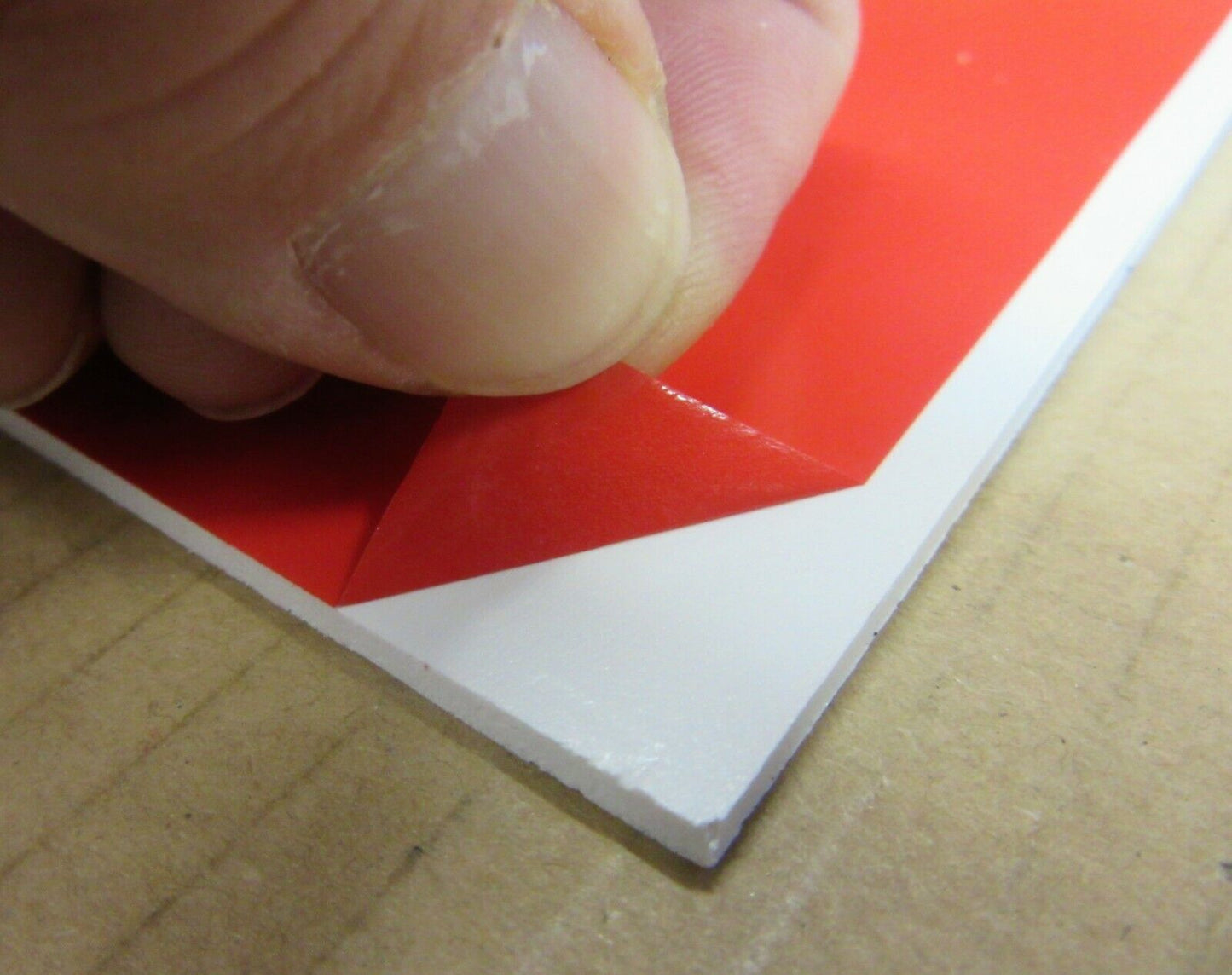 PVC Hartschaumplatte 3mm Streifen weiß 548 x 45mm - Kunststoff Platte SIMOPOR S