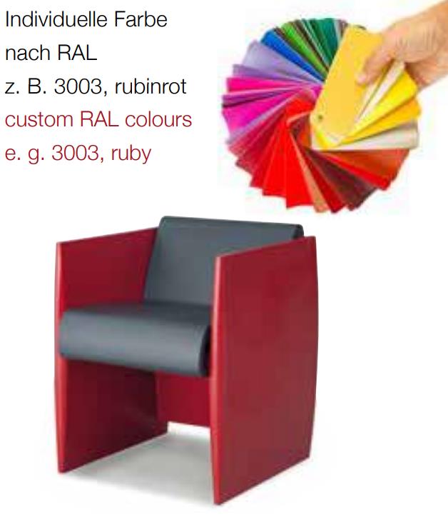Degardo SELLIA Objektstuhl Rubinrot - Designerstuhl für Innen- und Außenbereich