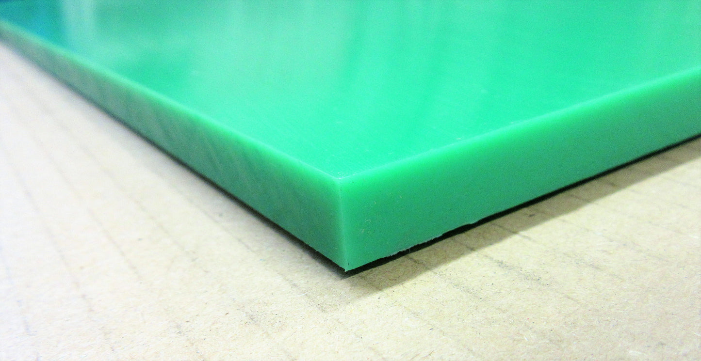 PE HD-1000 UHMW Platte 12mm Grün 625 x 500mm Vollmaterial Techn. Kunststoff