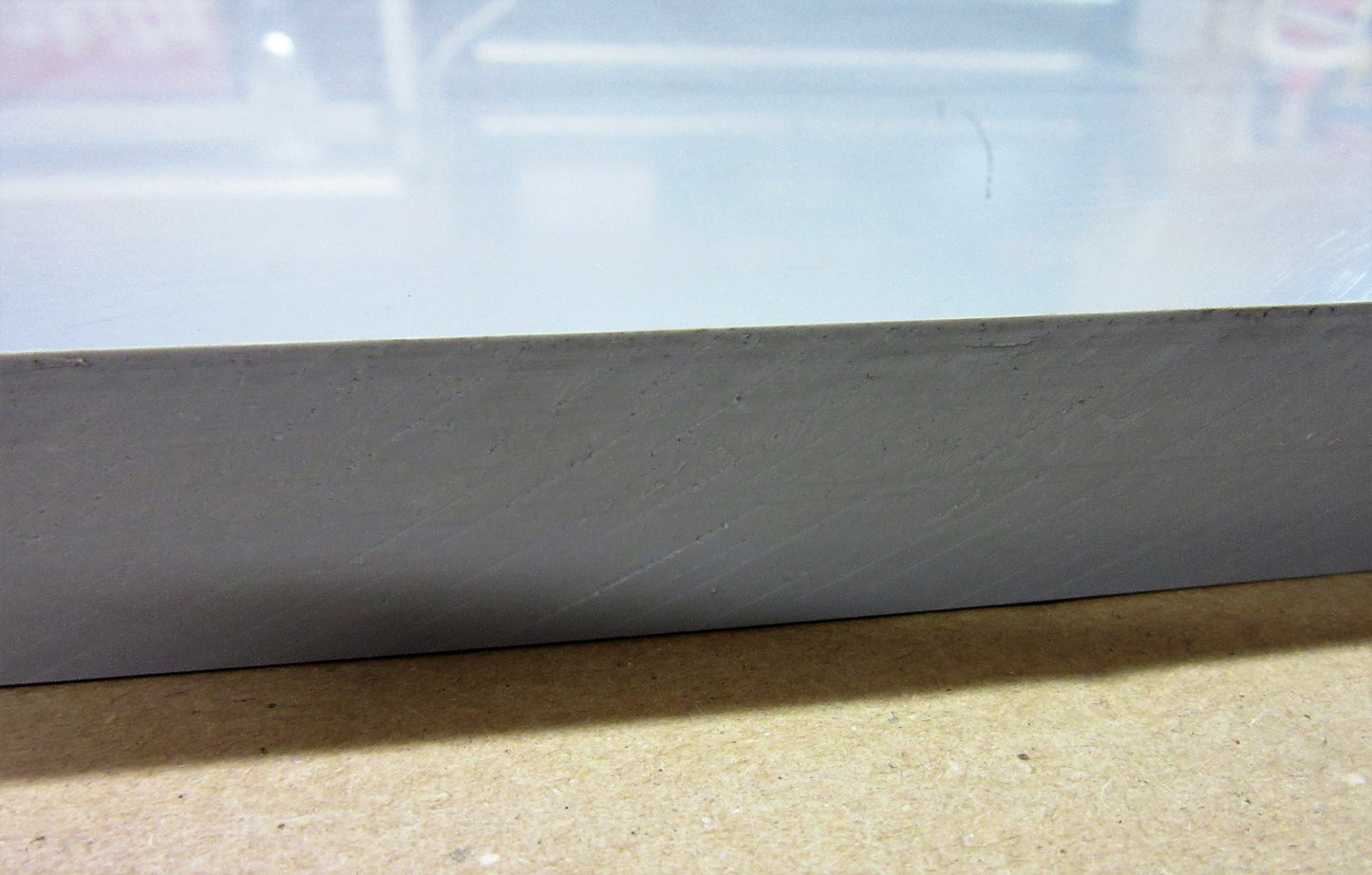 PVC-U CAW Platte 20mm Hellgrau Zuschnitt 1004 x 661mm Technischer Kunststoff