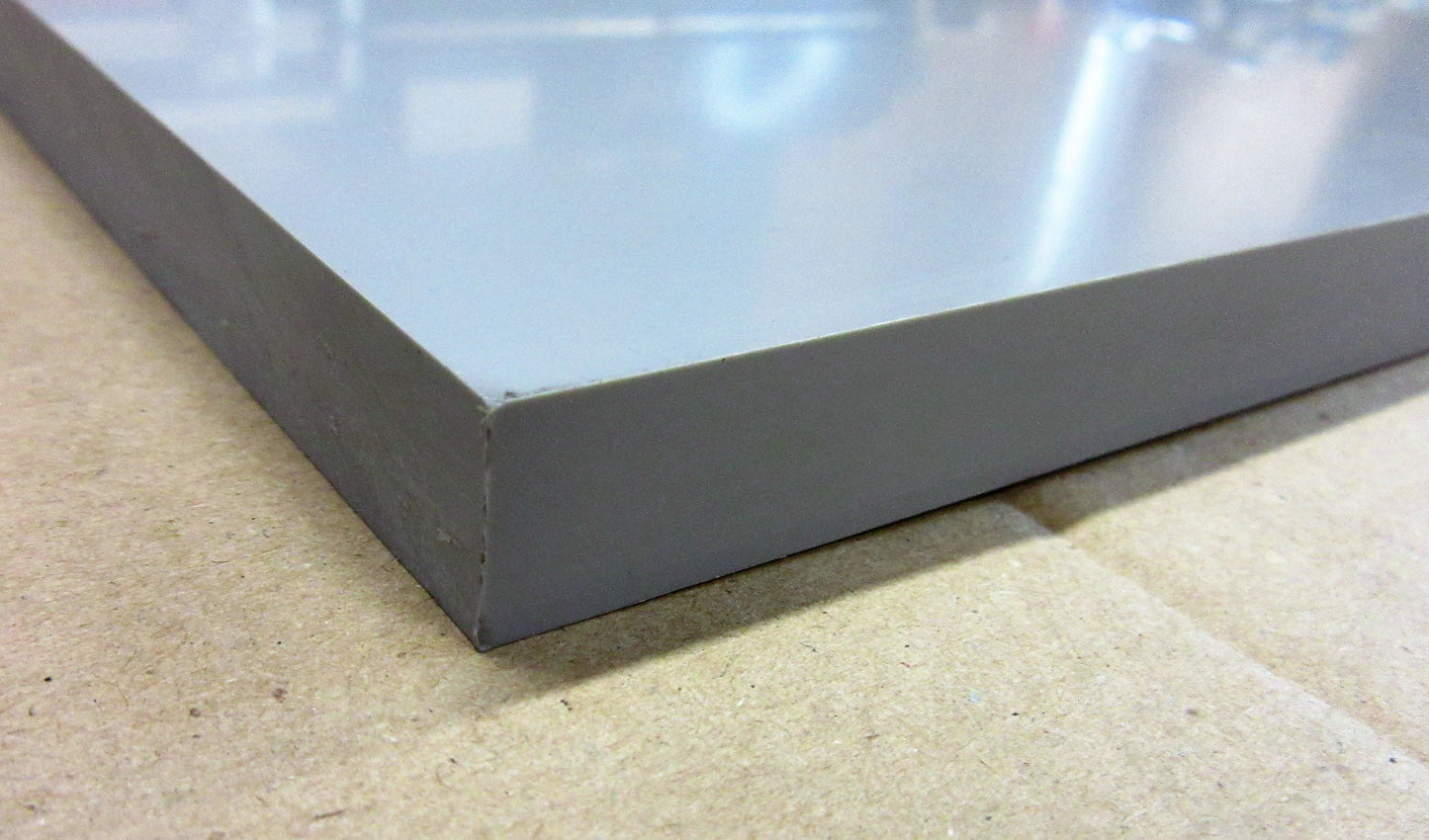 PVC-U CAW Platte 15mm Hellgrau Zuschnitt 1000 x 904mm Technischer Kunststoff