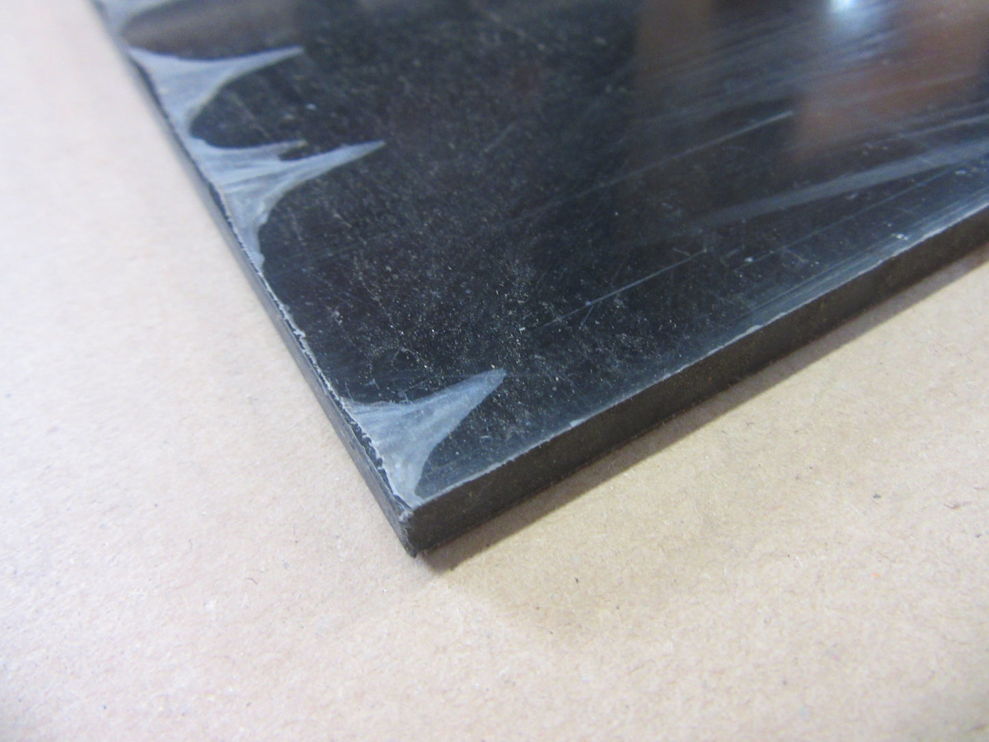 PVC-CAW Platte 6mm Schwarz Zuschnitt 838 x 376mm Technischer Kunststoff
