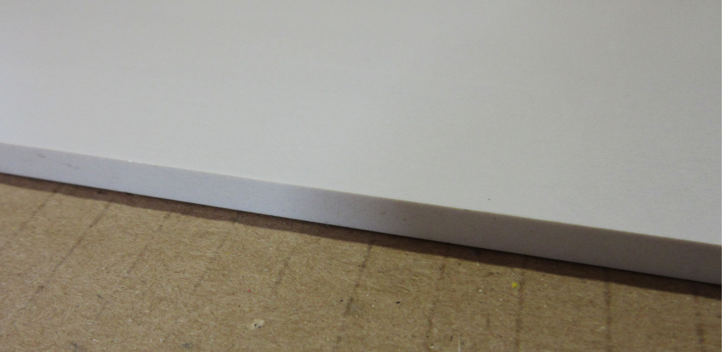 PVC-Hartplatte 4mm Weiß Zuschnitt 744 x 55mm Technischer Kunststoff