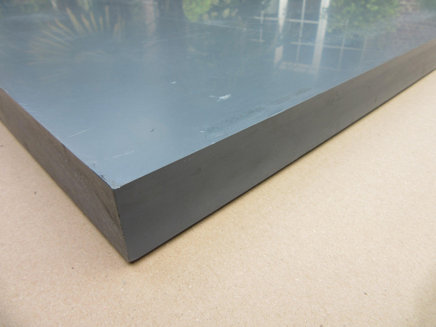 PVC-U CAW Platte 40mm Dunkelgrau Zuschnitt 1320 x 805mm Technischer Kunststoff
