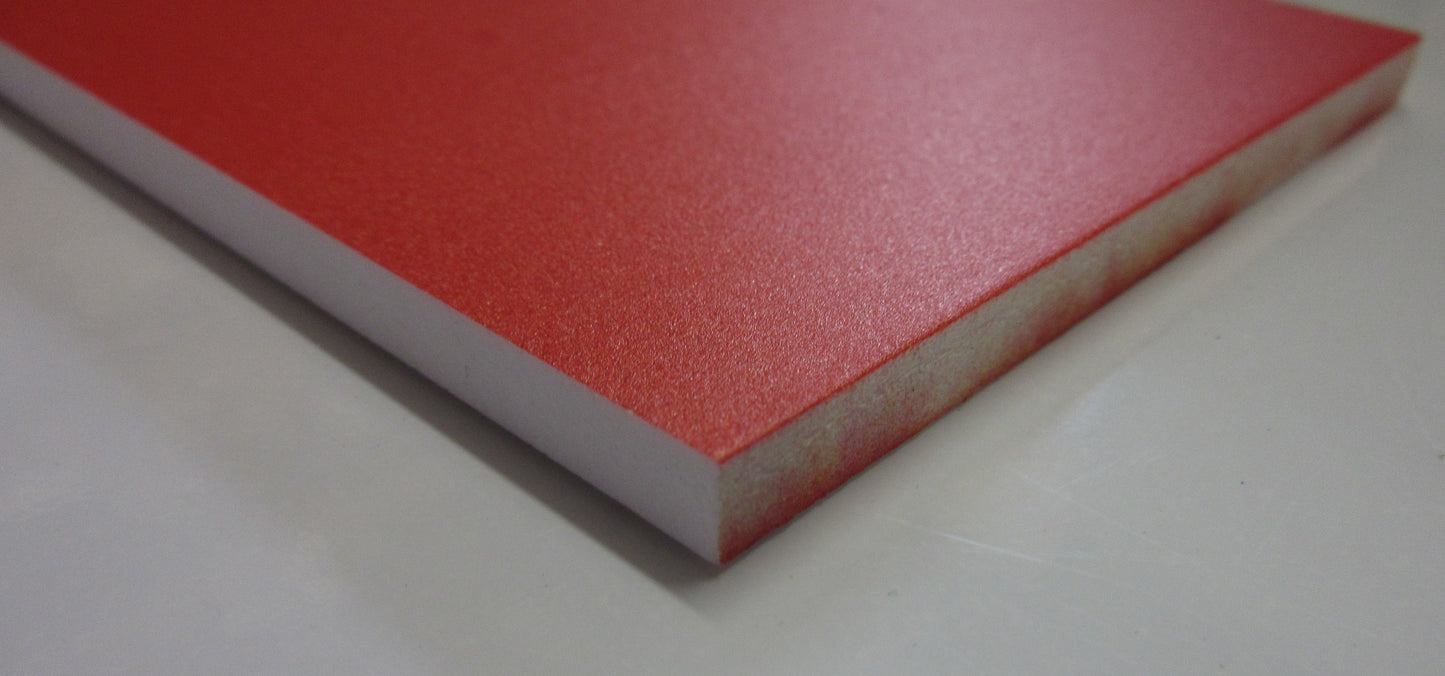 PVC Hartschaumplatte 6mm Zuschnitt rot lackiert 570 x 94mm - Kunststoff Platte