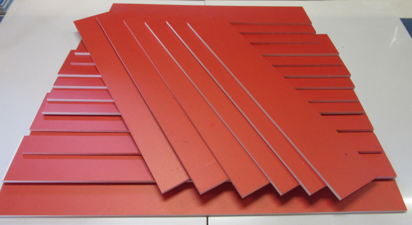 PVC Hartschaumplatten 6mm ca. 3 kg Reste rot lackiert Kunststoff Platten