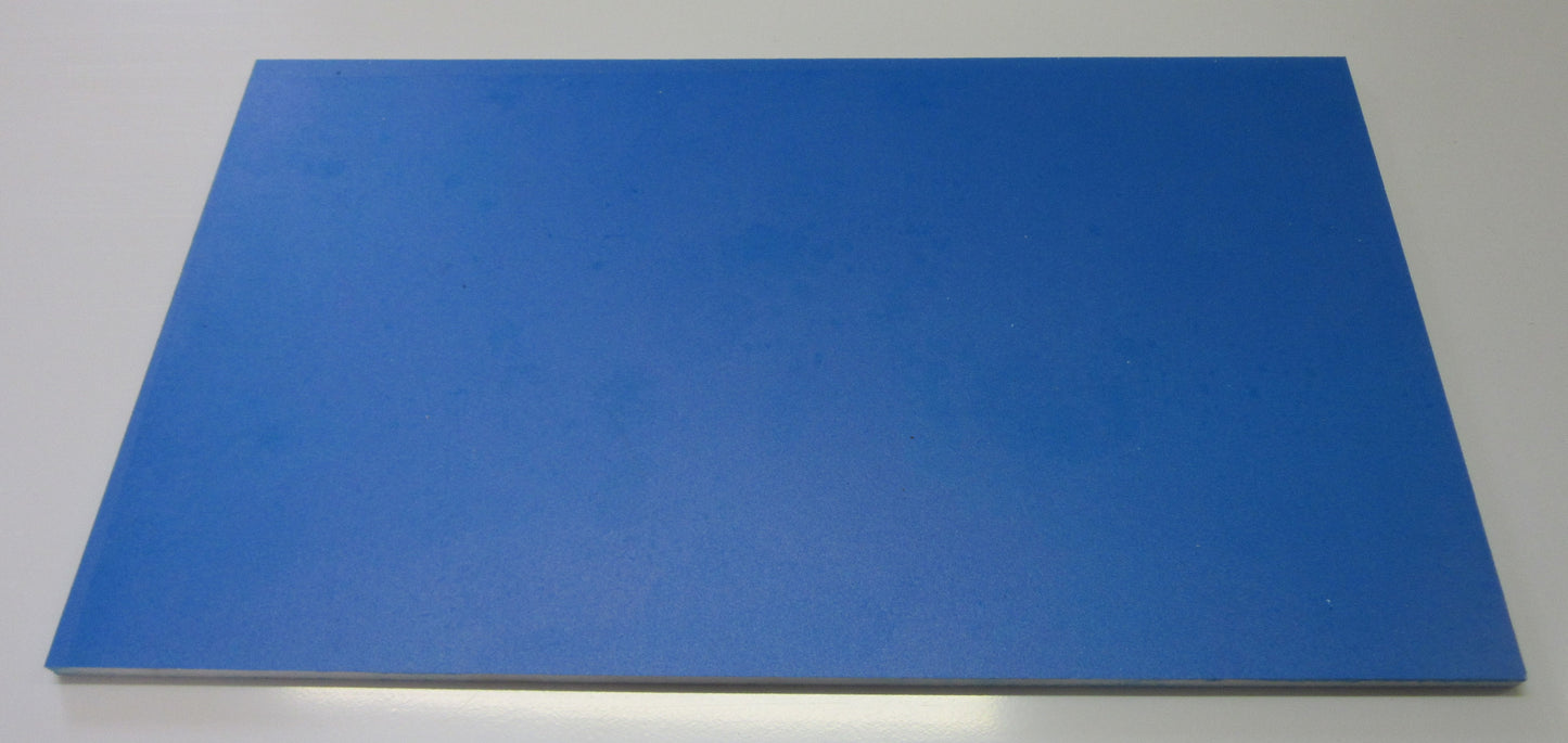 PVC Hartschaumplatte 6mm Zuschnitt weiß/blau 344 x 200mm