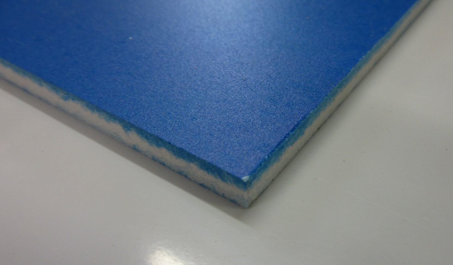 PVC Hartschaumplatte 6mm Zuschnitt weiß/blau 344 x 200mm