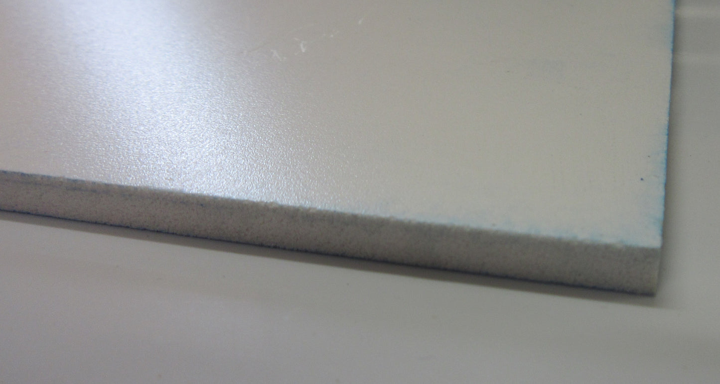 PVC Hartschaumplatte 6mm Zuschnitt weiß/blau 344 x 200mm