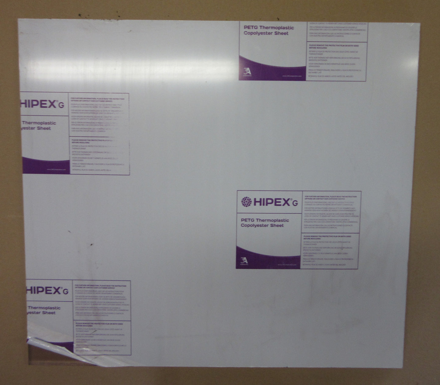 HIPEX® G-PET Platte 15mm Zuschnitt 691 x 625mm klar Vollmaterial Kunststoff