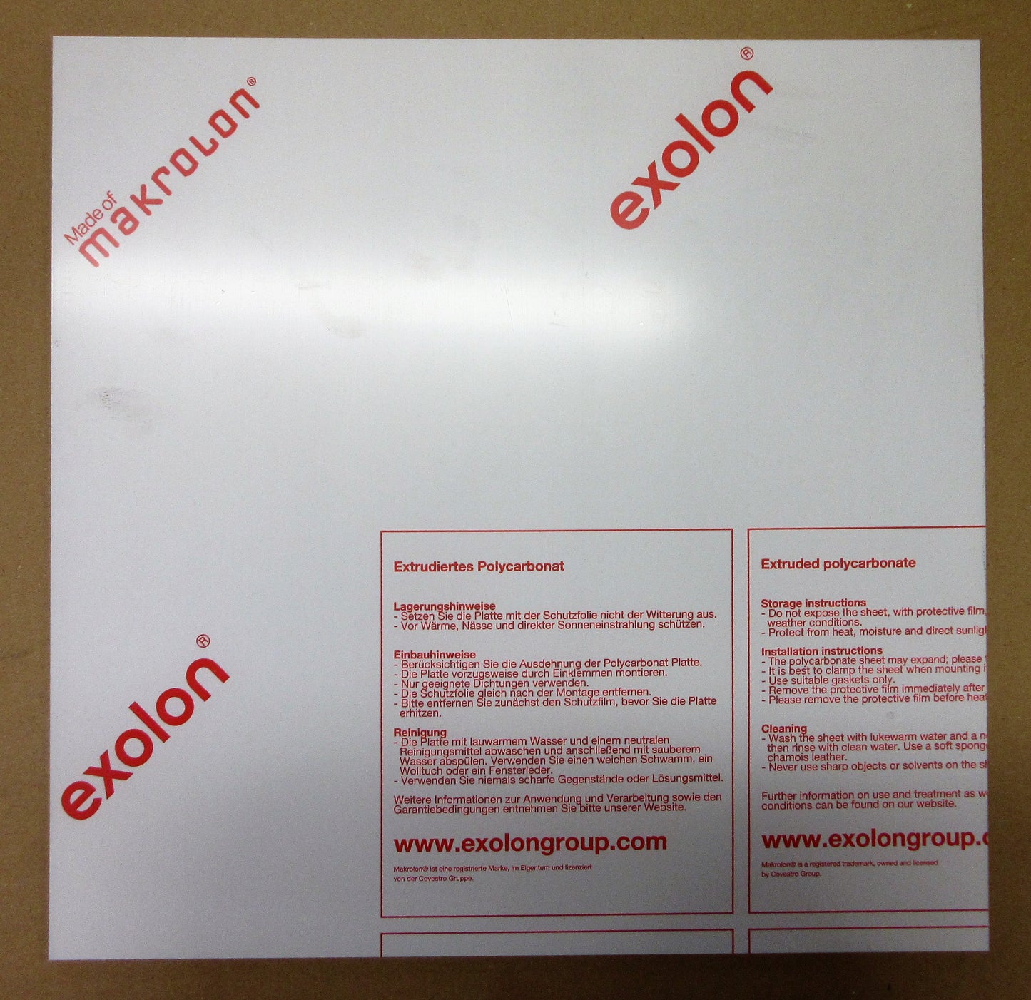 PC Platte 6 mm GP 099 MAKROLON® 480 x 471 mm Polycarbonat Kunststoffglas klar