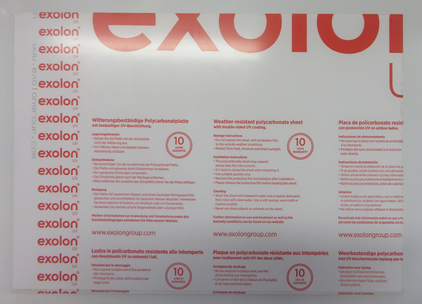 PC UV Platte 5mm Zuschnitt 469 x 336mm EXOLON® UV 2099 Klar Kunststoffglas Polycarbonat