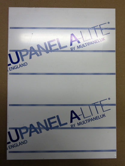 Alu-Verbundplatte 3mm weiß Zuschnitt 410x295mm Deckschicht 0,26mm matt ALUPANEL®