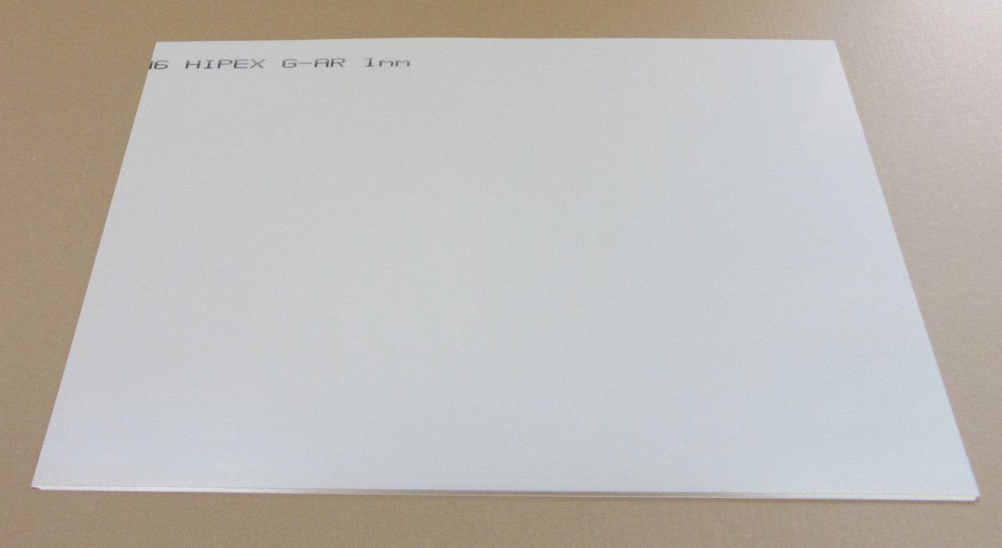 PET-G HIPEX® Folie - Platte 1mm Tiefziehmaterial 467 x 330mm Kunststoffglas AR