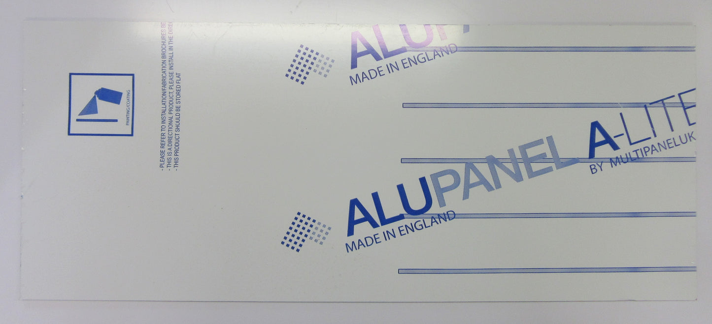 Alu-Verbundplatte 4mm weiß Zuschnitt 581 x 246mm Deckschicht 0,3mm ALUPANEL®
