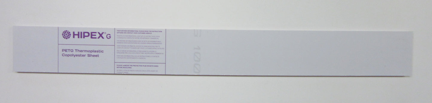 HIPEX® G-PET Platte 15mm Zuschnitt 835 x 95mm Transparent Vollmaterial Kunststoff