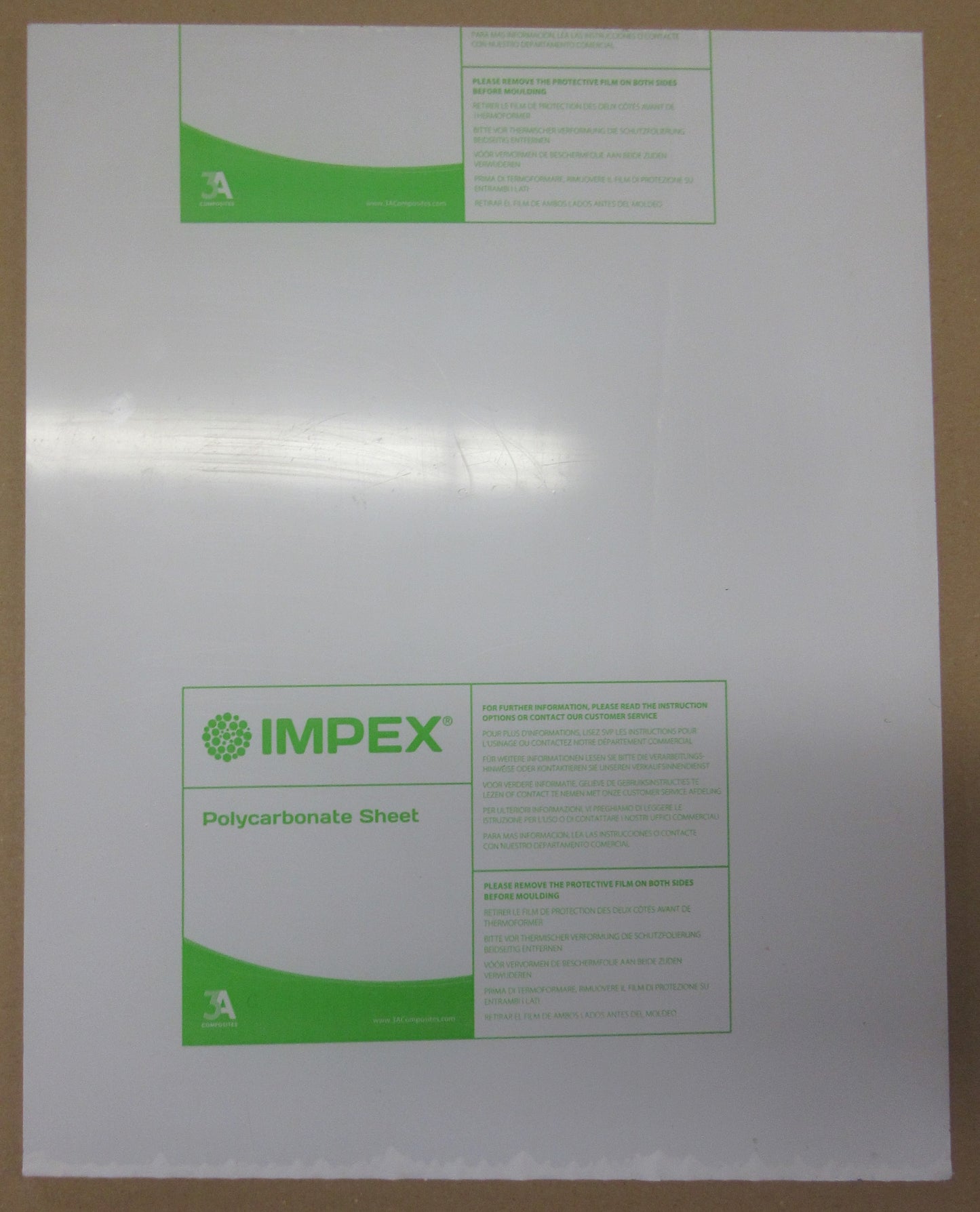 PC Platte 8mm Zuschnitt 479/468 x 375mm Kunststoffglas transparent Polycarbonat