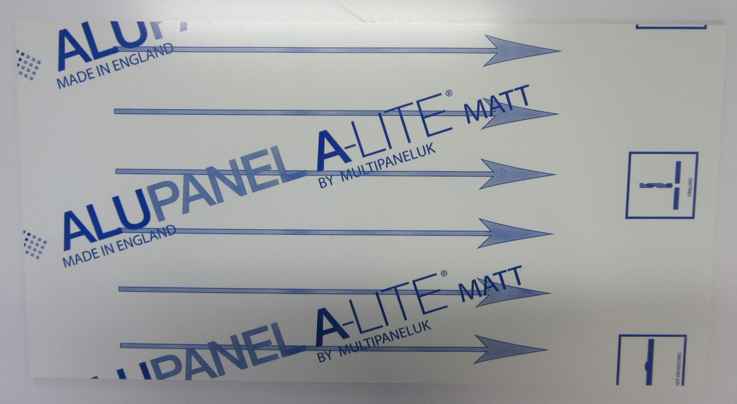 Alu-Verbundplatte 2mm weiß Zuschnitt 570 x 300mm, Deckschicht 0,26mm ALUPANEL®