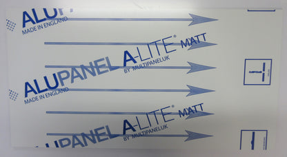 Alu-Verbundplatte 2mm weiß Zuschnitt 570 x 300mm, Deckschicht 0,26mm ALUPANEL®