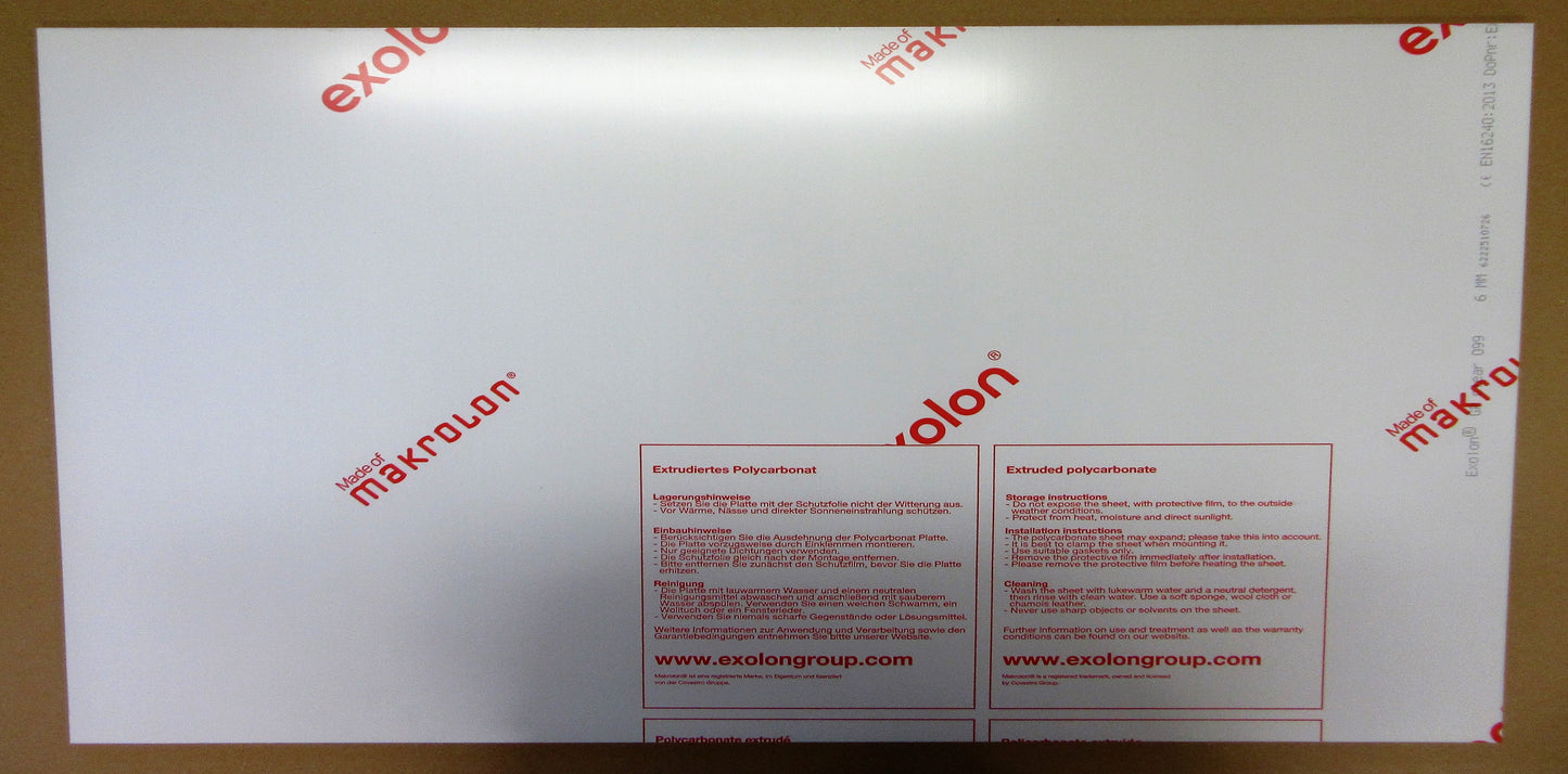 PC Platte 6mm GP 099 MAKROLON® 707 x 387mm Polycarbonat Kunststoffglas klar