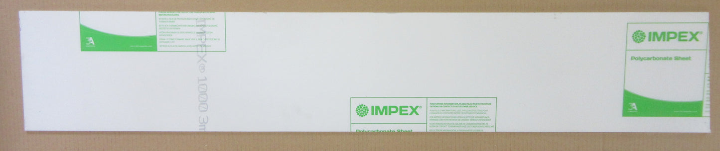 PC Platte 3mm 1042/1022 x 185/182mm Kunststoffglas klar Polycarbonat IMPEX®