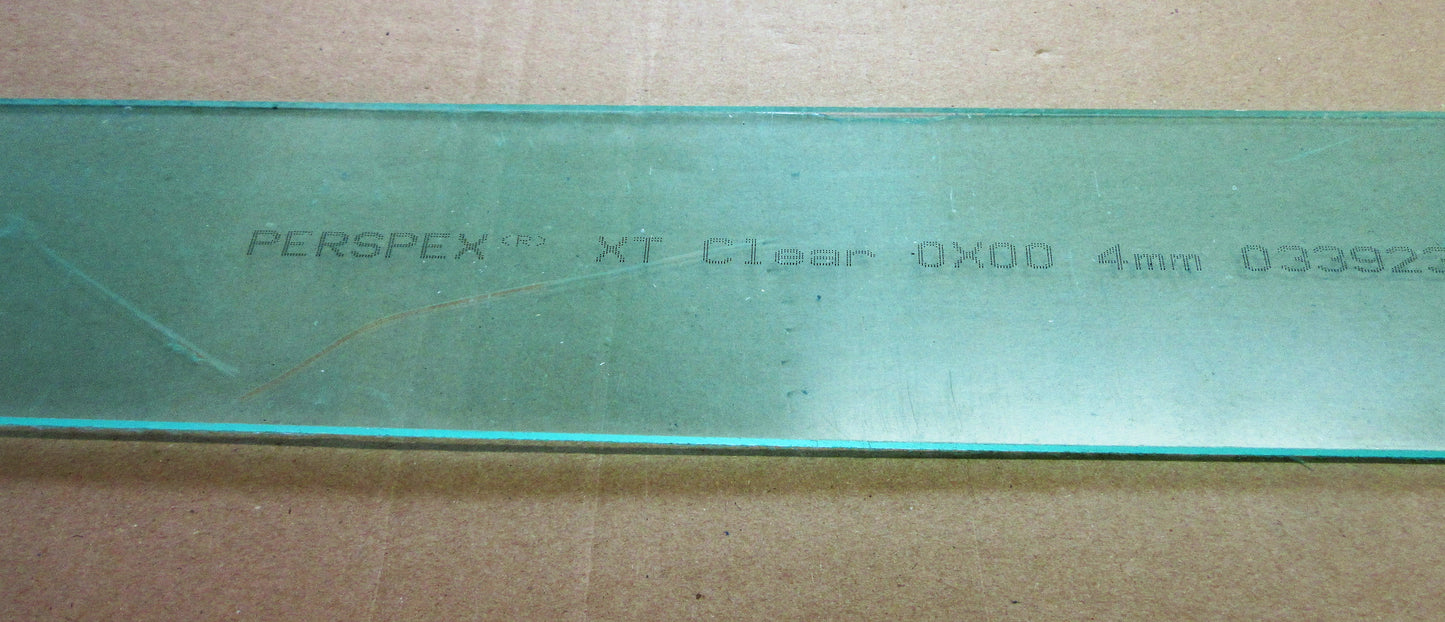 Acryl XT Platte 4mm Zuschnitt 1250 x 109mm Kunststoffglas Transparent, Acrylglas