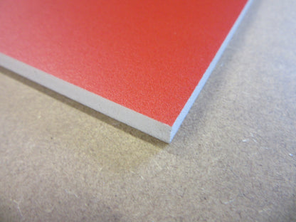 PVC Hartschaumplatte 6mm Zuschnitt rot lackiert 551 x 300mm - Kunststoff Platte