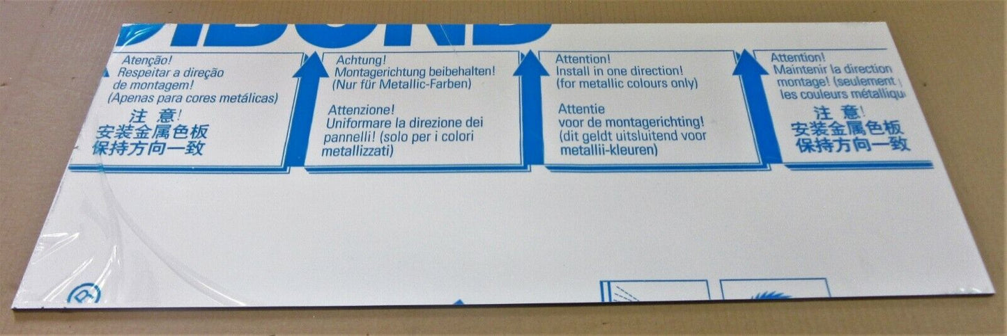 Alu-Verbundplatte 4mm weiß Zuschnitt 715 x 295/285mm, Deckschicht 0,3mm DIBOND®