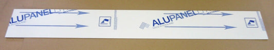 Alu-Verbundplatte 3mm weiß Zuschnitt 1227 x 162mm, Deckschicht 0,26mm glänzend