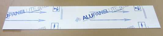 Alu-Verbundplatte 3mm weiß Zuschnitt 1270 x 212mm, Deckschicht 0,26mm glänzend