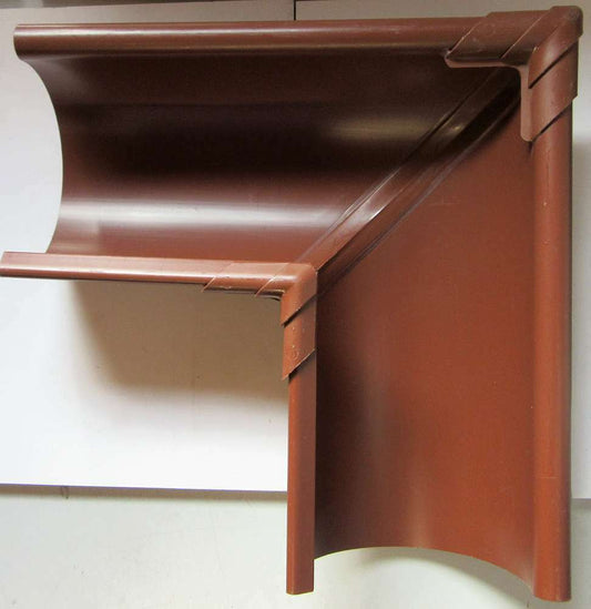 Inefa PVC-Rinnenwinkel geklebt NW 125 90° Wulst außen Braun 8024 für Regenrinne