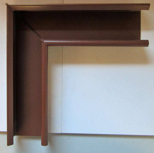 Inefa PVC-Rinnenwinkel 90° NW70 Wulst Innen Braun Dachrinne 270mm Schenkellänge