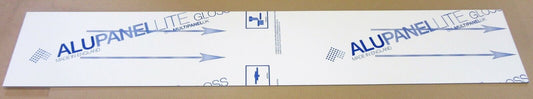 Alu-Verbundplatte 3mm weiß Zuschnitt 1229 x 211mm, Deckschicht 0,26mm glänzend