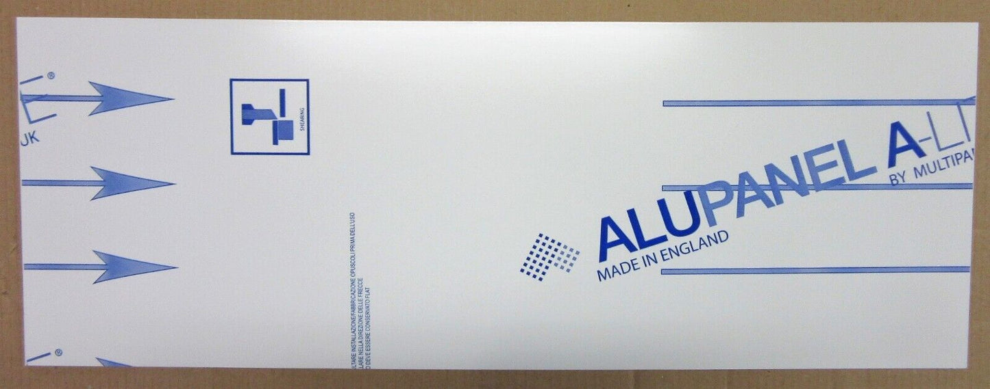 Alu-Verbundplatte 3mm weiß Zuschnitt 700 x 257mm, Deckschicht 0,26mm ALUPANEL®