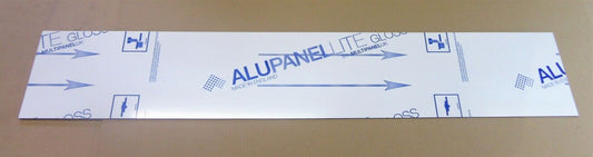 Alu-Verbundplatte 3mm weiß Zuschnitt 1225 x 212mm, Deckschicht 0,26mm glänzend