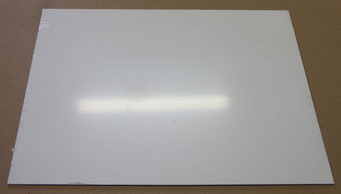 Alu-Verbundplatte 2 mm weiß Zuschnitt 404/384 x 258mm, Deckschicht 0,25 mm DIBOND®