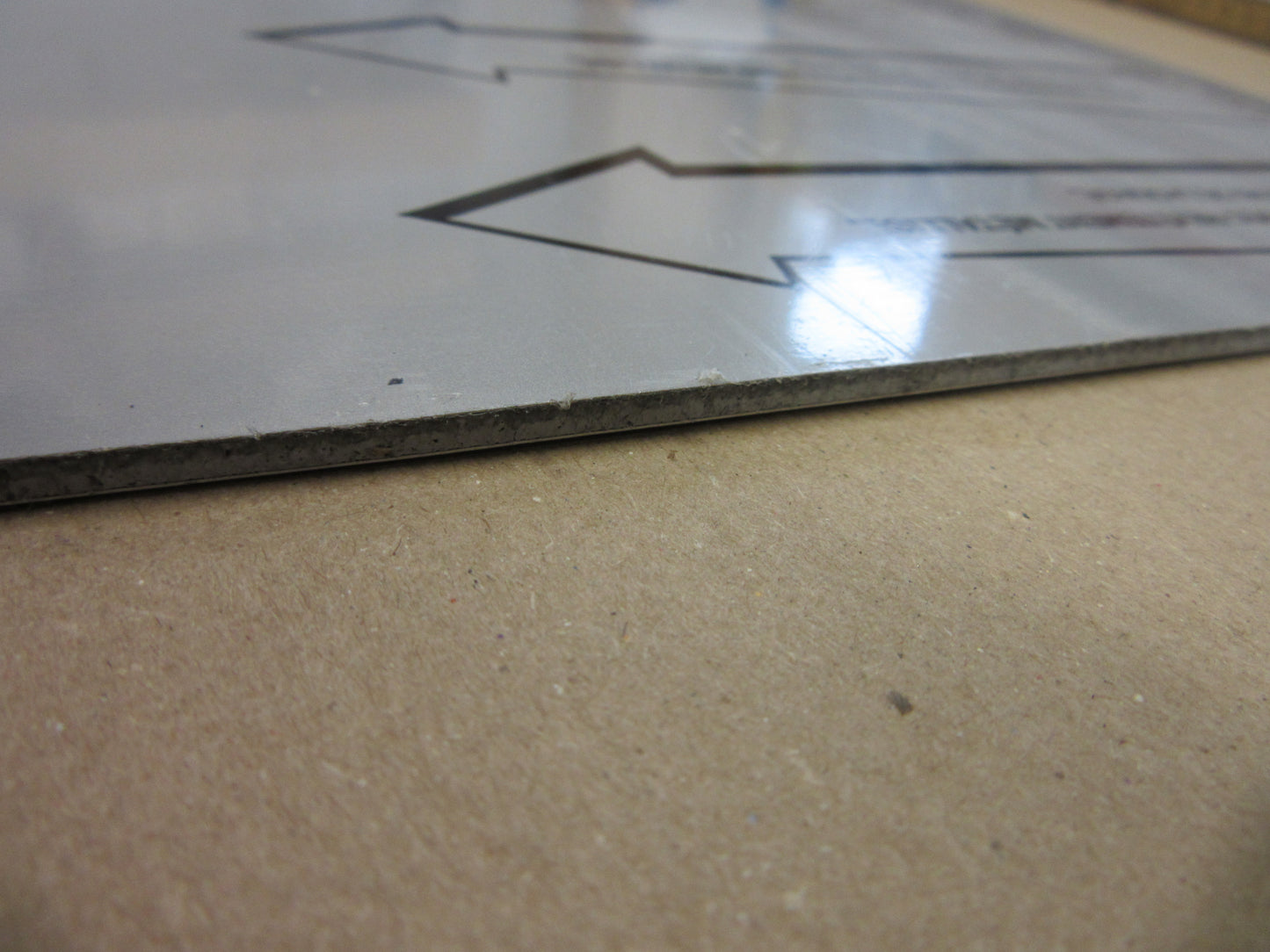 Alu-Verbundplatte 3 mm Zuschnitt 718 x 180mm, Deckschicht 0,3mm in Silber metallic